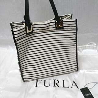 FURLAデニムリバーシブルトートバッグ美品の画像