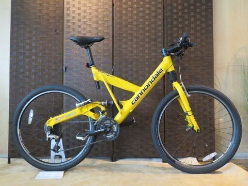■CANNONDALE SUPER V400 キャノンデール スーパーV400 26インチ 27速 イエロー シマノ DEORE MTB マウンテンバイク 自転車 札幌発