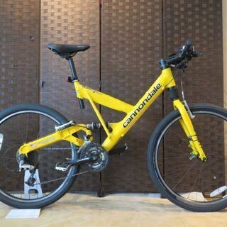 ■CANNONDALE SUPER V400 キャノンデール スーパーV400 26インチ 27速 イエロー シマノ DEORE MTB マウンテンバイク 自転車 札幌発