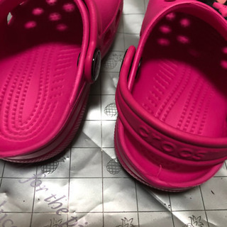 中古　ベビー　クロックス　ディズニー　飾り付き　ピンク　14cmの画像