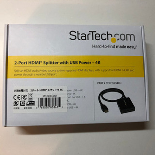 USB給電対応2ポートHDMIスプリッタ4K  starTech comの画像