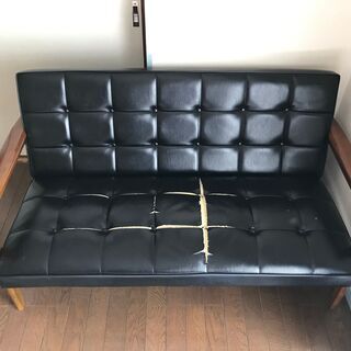 カリモク60】 Kチェア(2シーター)_スタンダードブラック - 家具
