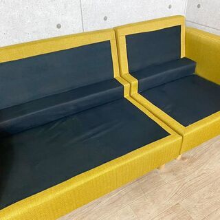 「モダンデコ」ソファー 3人掛け　オットマン別売り 7*27 MODERN DECO モダンデコ 3人掛けソファ オットマン付き 黄色 イエロー