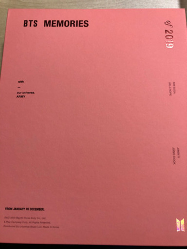 アイドル、イメージ BTSMEMORIES 2019 DVD