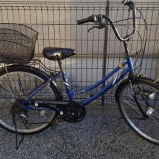 ２４インチ　自転車　ギア車　青色