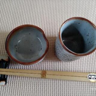 湯のみ,小皿,箸置き,箸セットの画像