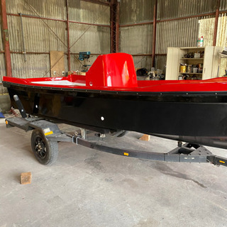 ボート　和船カスタム　15ft トレーラー　トレーラブル　30馬力船外機の画像