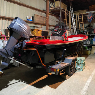ボート　和船カスタム　15ft トレーラー　トレーラブル　30馬力船外機の画像