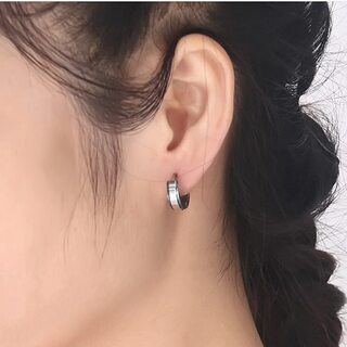 【新品】【日本全国郵送相談可】ブルー ステンレスピアス フープ イヤリング メンズ レディースの画像