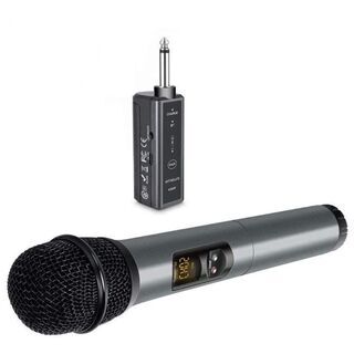 ワイヤレスマイク bluetoothレシーバー UHF LEDデ...