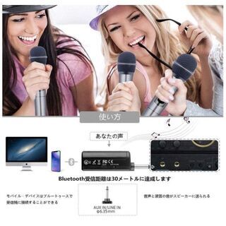 ワイヤレスマイク bluetoothレシーバー UHF LEDディスプレイの画像