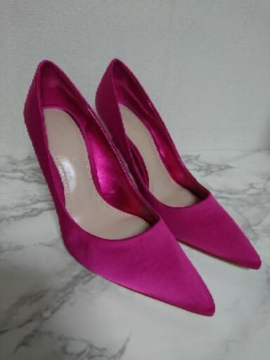 ZARA コントラストヒール ピンクLL
