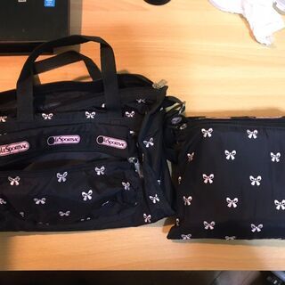 レスポートサック LeSportsac 定番のブラック 黒 男女兼用 ショルダーバッグ 未使用品の画像