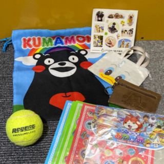【①くまモン巾着•②折紙•③盲導犬シール•④ベビーダック小銭ケー...