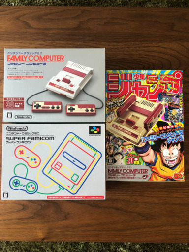 【ほぼ新品】ミニファミコン 、ミニスーパーファミコン、ミニファミコン週刊少年ジャンプ