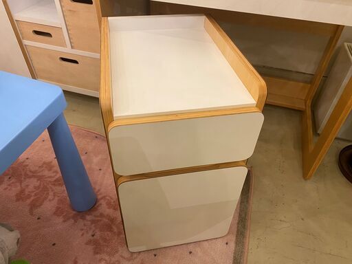 デスク＆チェアセット デスク：レグナテック 机 学習机 作業台 ナチュラル×ホワイト 展示品 中古品