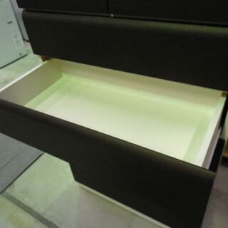 6段チェスト 幅86×高さ135cm 白とダークブラウン レール式 たっぷり