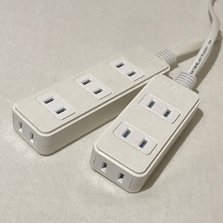エレコム　電源タップ　延長コード　２本　4穴&3穴　4個口&3個...