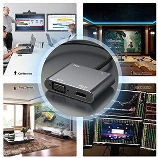 USB Type c HDMI VGA 4-in-1 変換アダプタ  の画像
