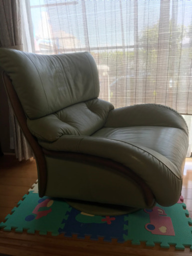 カリモク　1人用ソファー　グリーン　福岡