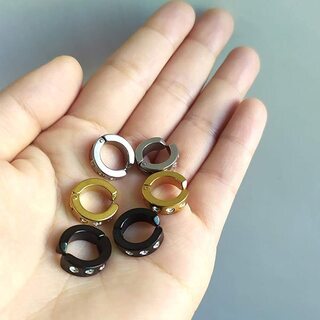 【新品】【3ペア6個セット】【ピアス穴不要】【日本全国郵送相談可】ボデイピアス 耳はさみ 片耳ピアス 耳穴不要 イヤリング 男女兼用 シンプル おしゃれ ステンレス製 フープの画像