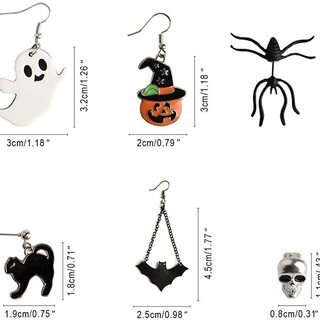 【新品】【6ペア12個セット】【日本全国郵送相談可】ハロウイン フープピアスの画像