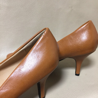 【新品】プレーンパンプス ブラウン 23.5㎝の画像