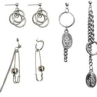 【新品】【3ペア6個セット】【日本全国郵送相談可】フープ ピアス...