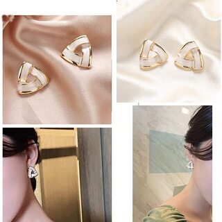 【新品】【3ペア6個セット】【日本全国郵送相談可】 幾何学図形 ピアス レディース スタッド イヤリング シルバー 女性 人気 韓国 kpop風 収納袋付き 彼女 誕生日 プレゼントの画像