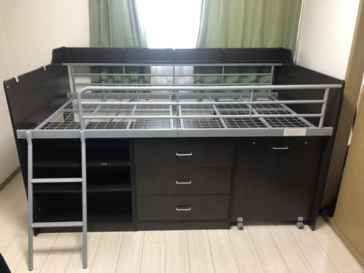 ニトリ　ロフトベッド　システムデスクベッドNT9529-2 DBR/SI