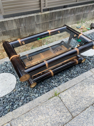 アジアンテイスト家具　ブラック　バンブー　テーブル