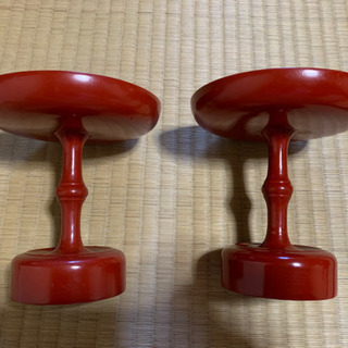高坏　昭和初期　骨董　2個セット　洗朱　天然木漆器　お値下げ！