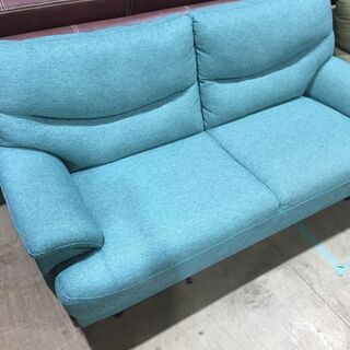 2人掛けソファ　（水色）の画像