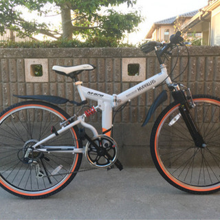 折りたたみ自転車 マウンテンバイク 26インチ 6段変速 Wサス 極上美品の画像