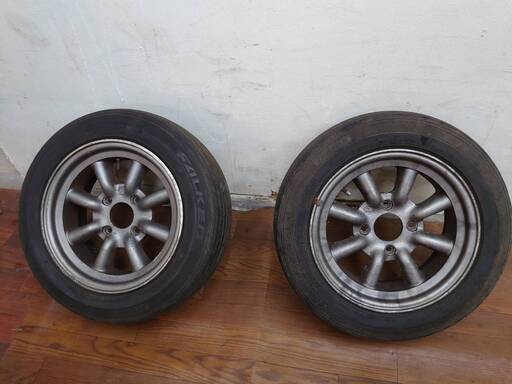 ワタナベ  Aタイプ  エンケイ  114.3-4H  185-60-14 2本 AE86 旧車　タイヤホイールセット