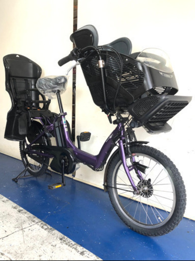 ヤマハ　パスキッスミニ　20インチ 3人乗り 8.9ah 紫　電動自転車　電動アシスト