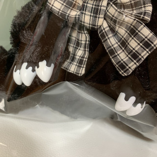【飼い主が決まりました♡】非売品　チャックスGP テディグルーミーぬいぐるみ　モノチェックブラック　くま　クマのぬいぐるみの画像