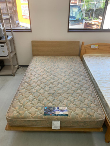 【リサイクルショップ八光　田上店　配達・設置OK】ベージュ　セミダブルベッド
