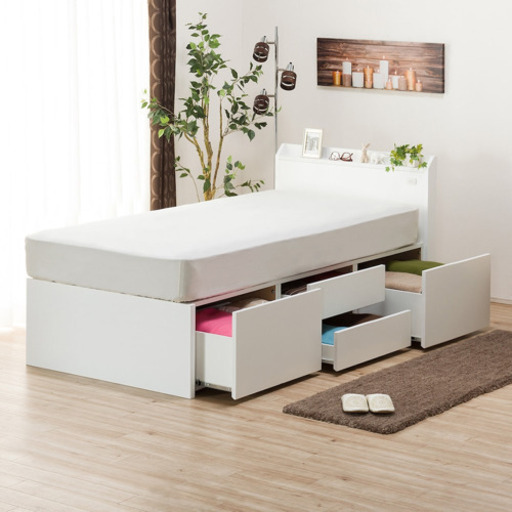 【使用年数1年未満】ニトリ★シングルベッド+マット+さらさらベッドパット