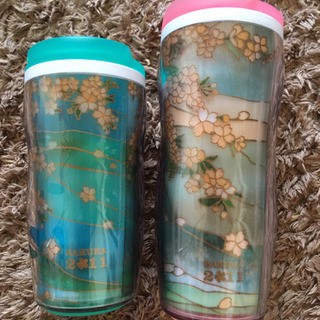 (未使用品) 2011年Starbucks桜携帯用マグカップ2個