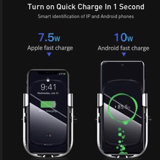 高速充電 ワイヤレスカーチャージャー スマホホルダー 携帯充電の画像
