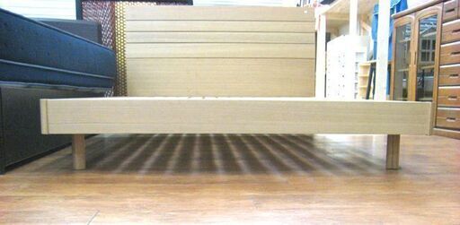 札幌 2口コンセント付き【ダブルベッド】ふつう～かため マットレス厚さ30cm 木枠 すのこ板 ナチュラルブラウン ベット 厚別店