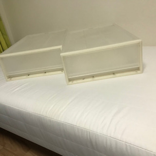 最終値下げ　シングルベッド＋ベッド下収納ケース4つ付☆無印良品