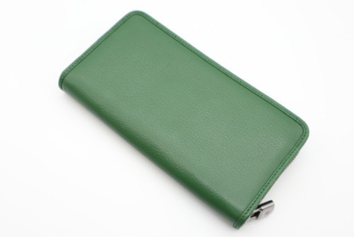 《LOEWE/ラウンドファスナー 長財布》箱 冊子 ABランク 美品 グリーン