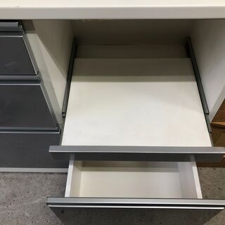 【リサイクルショップどりーむ天保山】3117　レンジボード　食器棚　ホワイトカラー　中古品の画像