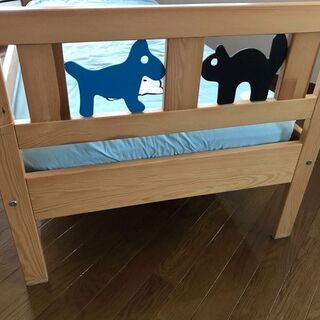 【2台セット】キッズベッド　IKEA KRITTER　マットレスボックスカバー共　ベビーベッド卒業のお子様にの画像