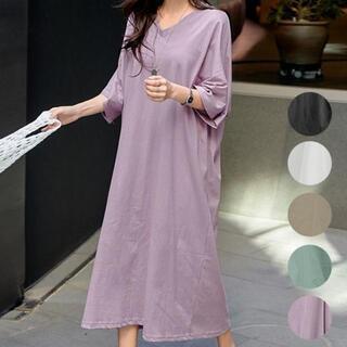【新品】【全6色から選択】ワンピース 夏 春 半袖 Tシャツ ロ...