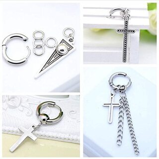 【新品】【6個セット】メンズ レディース ピアス 収納袋付き 男女兼用 シンプル 韓国 kpop風 イヤリング 彼氏 彼女 誕生日 プレゼントの画像