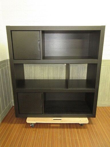 stp-0042　オープンシェルフ　3段　ブラック　木製　飾り棚　シェルフ　収納棚　収納ラック　本棚　リビングボード　黒　三段