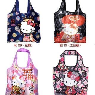 【新品】【全18種】ハローキティ エコバッグ サンリオ 和柄 折りたたみ ナイロンの画像